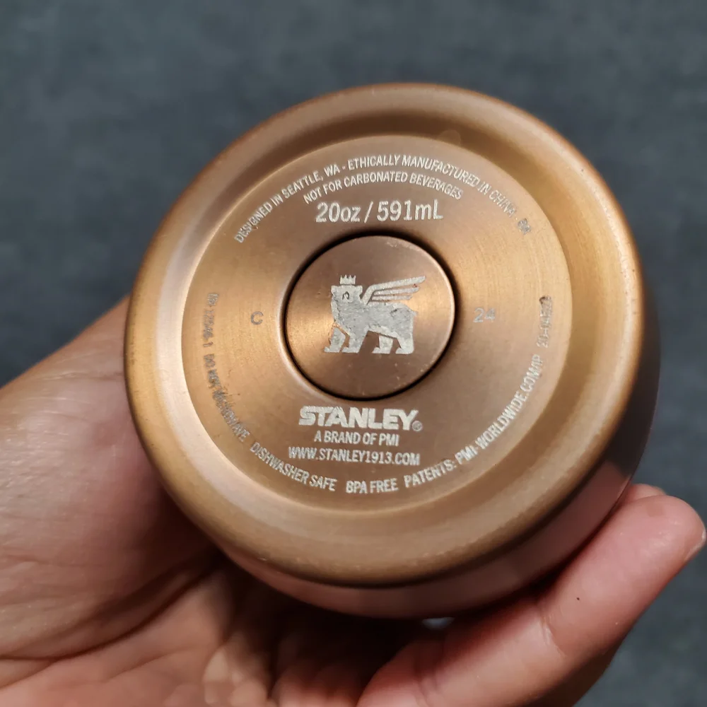 Stanley 20 oz All Day Slim Bottle Stainless Steel Cranberry Rose Gold w/Lid Gym - Picture 3 of 11